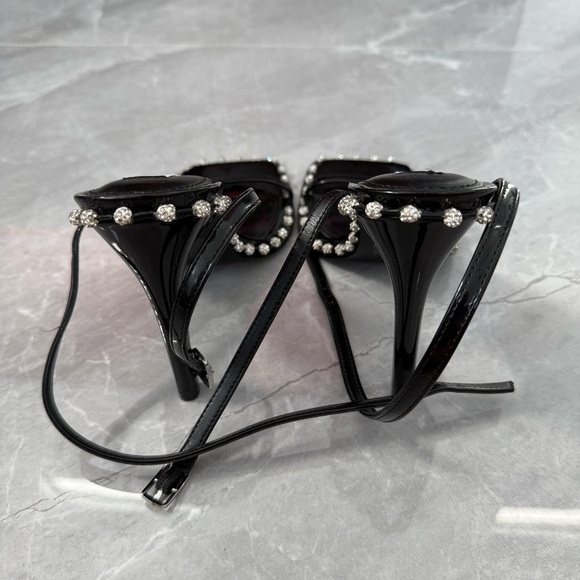 NWOT Women’s Steve Madden Zelle Black Rhinestone High Heel Sandals Size 7.5 - Picture 9 of 16
